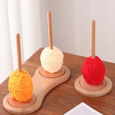 360 Degree Rotating Wood Yarn Holder Desktop Organiser Yarn Thread Spool Holder Stand for Crocheting Knitting Craft
