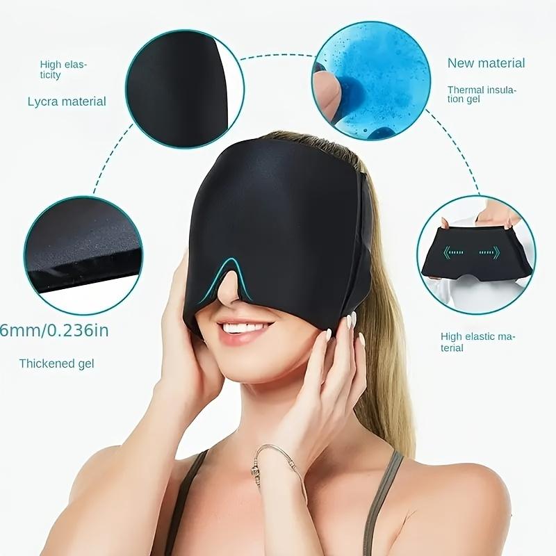 

Migraine & Tension Headache Gel Cap - Hot Cold Therapy for Sinusitis, Stress & Swollen Eyes - Ideal Christmas Gift for All! чёрный