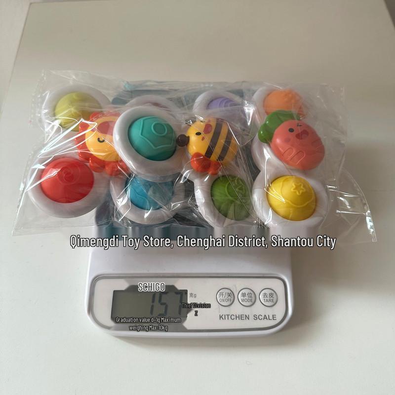 Educational Baby Cartoon Teether & Bath Spinner Toy