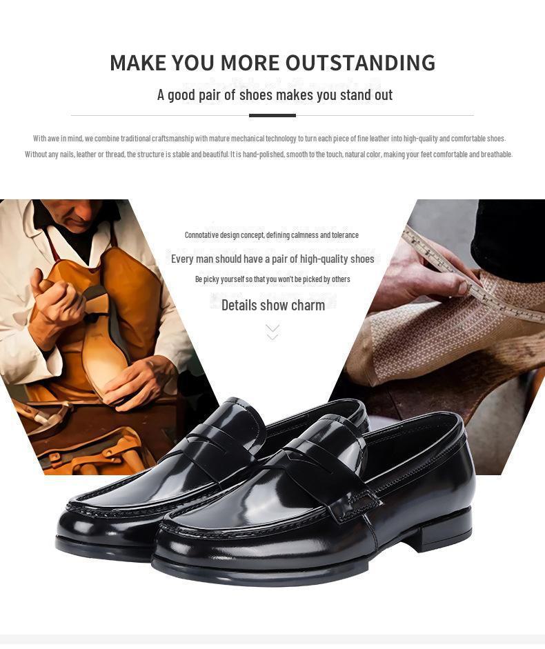 2024 Men's Fashion Shiny Leather Loafers - British Style Moccasins for Business and Casual Wear