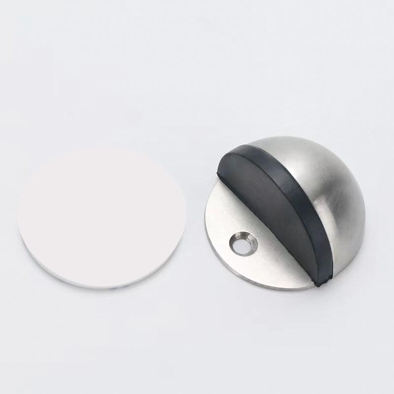 Genuine Stainless Steel Magnetic Door Stopper with Rubber Semi-Circular Anti-Collision Design