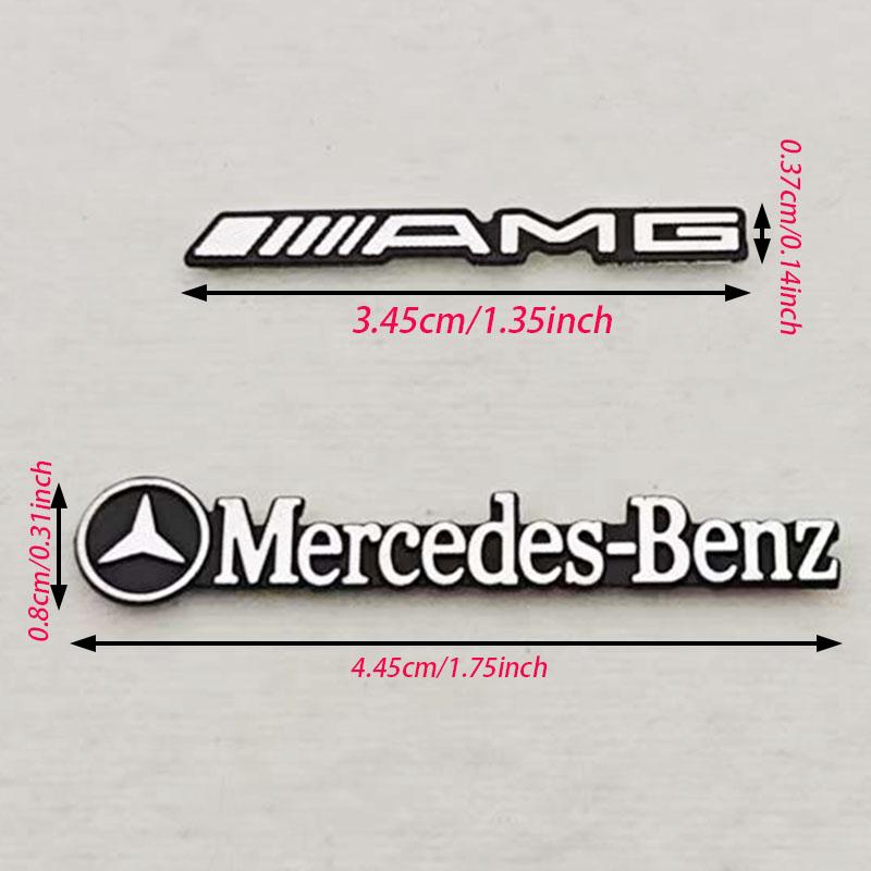 2/4/10pcs ABS Car Audio Decoration Sticker Logo Mercedes Benz And AMG Auto Badge Decal For Mercedes Benz AMG Car Accessories