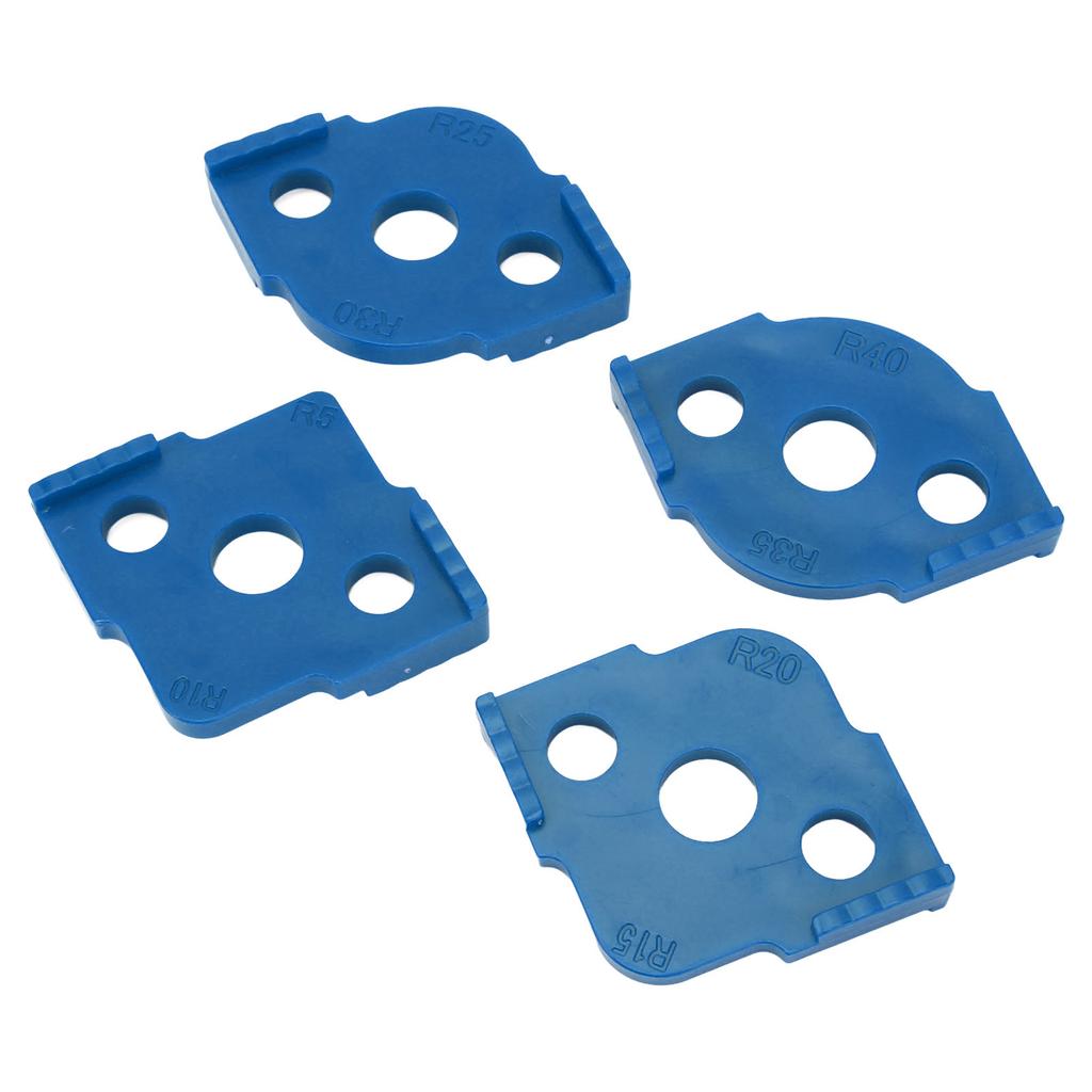 4PCS R Corner Templates Round Angle Radius Jig Routing Template ABS Woodworking Corner Locator Blue