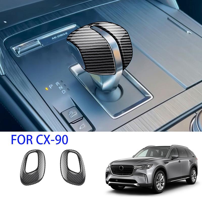 Für Mazda CX60 CX 60 CX90 CX 90 2022 2023 2024 ABS Schwarz Auto Schaltknauf Griff Abdeckung Zieraufkleber Innenzubehör