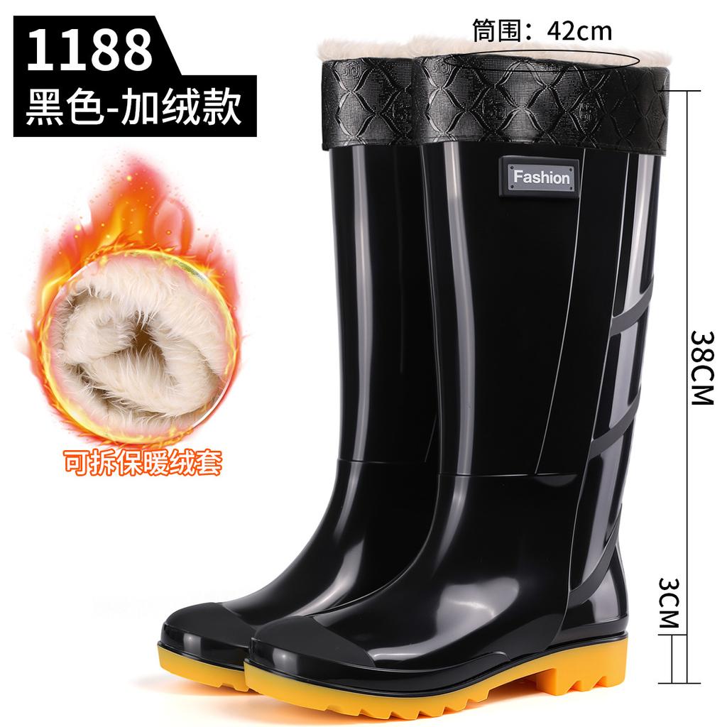 Men's green rain boots labor boots tall rain boots gray fashion protective men's water shoes outdoor camouflage water boots men's boots