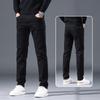 Spring And Autumn Winter New Men'S Plush/Regular Jeans Slimming Straight Stretch Business Versatile Long Pants