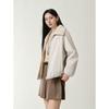 JIUZI Reversible Stand Collar Faux Fur Jacket