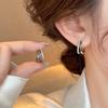 925 Sterling Silver Zircon Double Round Hoop Earrings for Fashion Women Light Luxury Fine Jewelry Trendy Accessories