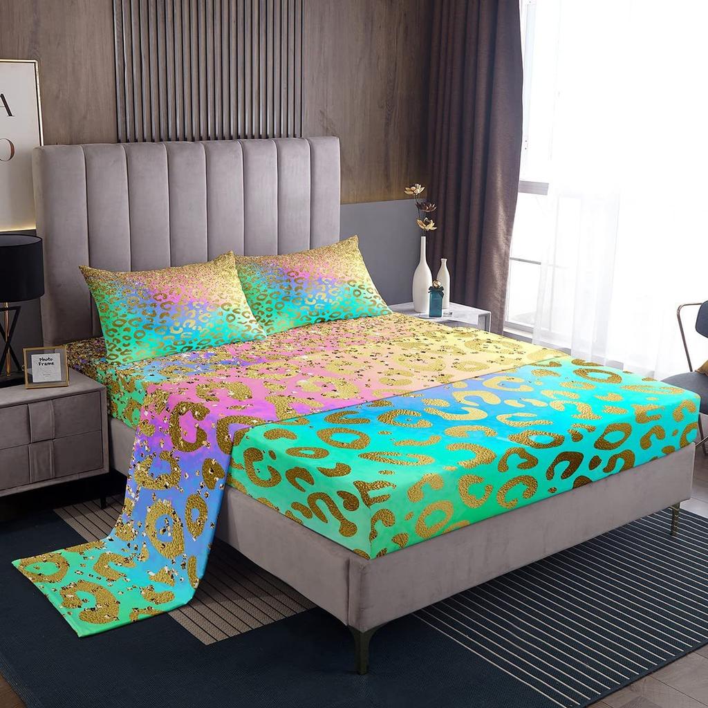 Christmas dog pattern mattress four-piece bedding set bedroom dormitory bedding decoration