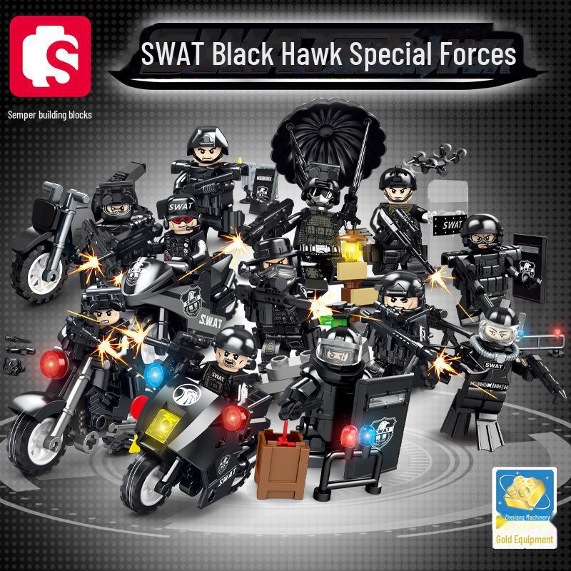 "Wo Ma C5000 SWAT Team Military Figure Toy - Special Forces Building Blocks for Kids"