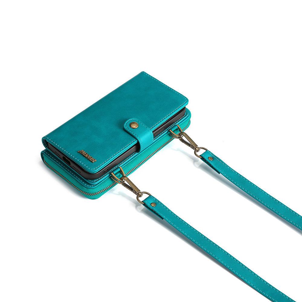 

Кожаный чехол-кошелек через плечо для Huawei P40Pro с отделениями для карт, подходит для A53 и S22U. Европейский и американский стиль. Huawei P40 Pro синий