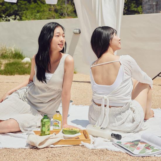 Skinny Five Codzienna Czapka z Bawełny Modalowej Wbudowany Top Bez Pleców Koszulka Bez Rękawów GRATIS, XL (Czarny biały)