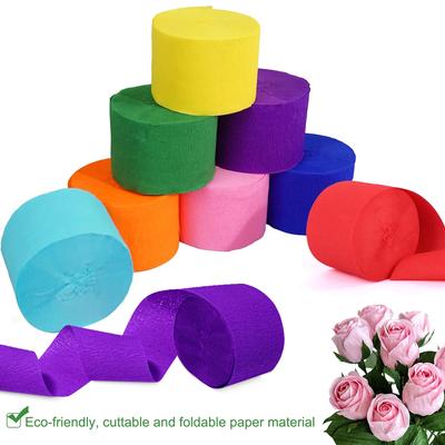 1 Stück 4,5 cm x 25 Meter Krepppapier-Girlanden Seidenpapierrolle Blumenbasteln Geburtstag Hochzeitsparty Hintergrund DIY-Dekoration
