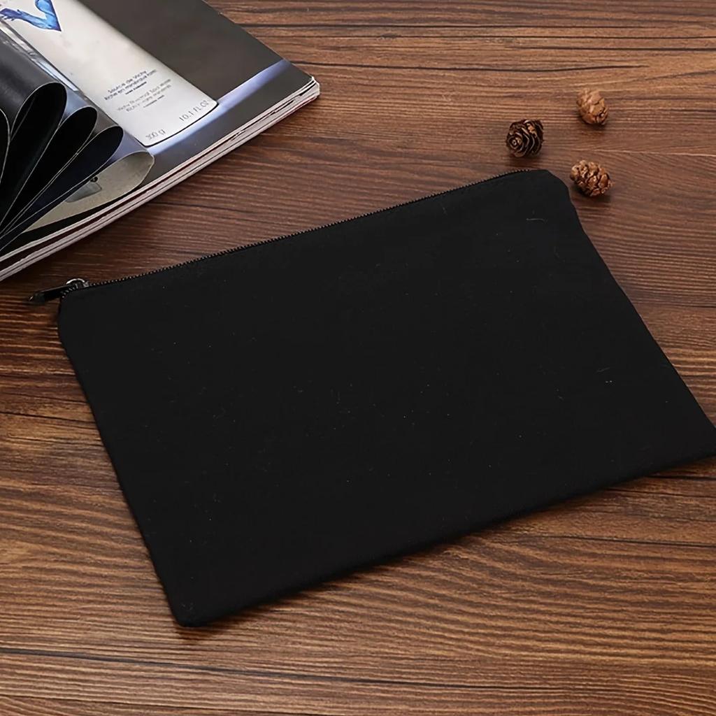 1 Stück-Bleistiftaufbewahrungstasche, Schüler-Schreibwarentasche, Reißverschluss-DIY-Graffiti-Stifttasche, Baumwoll-Stifttasche, leere Aufbewahrungs-Canvas-Stifttasche