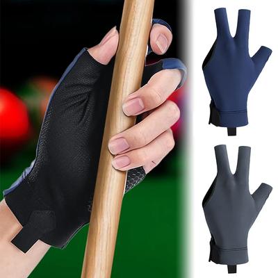 Billiards Glove Left Hand Three Finger Snooker Billiard Glove Non Slip Stickers Elasticity Billiard Training Gloves Accessories