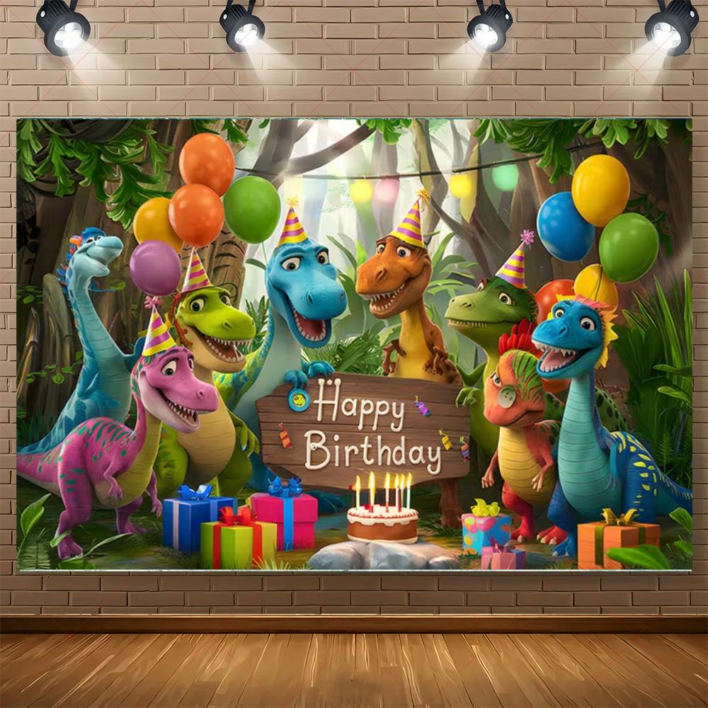 Jurassic Dinosaur Theme Birthday Party Decorations Backdrop Dinosaur Jungle Supplies Background Poster Photography Prop Kid Gift