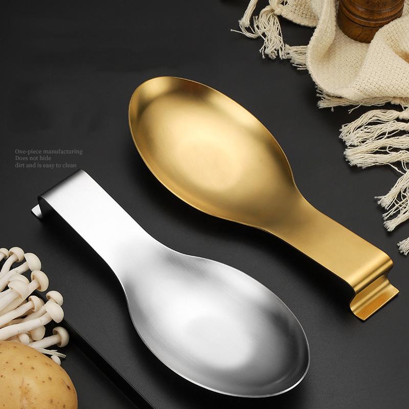 Fish Shape Stainless Steel Spoon Rest Thickened Cooking Spoon Buffet Clip Turner Tray Hotel Restaurant Kitchen Utensil Holder&