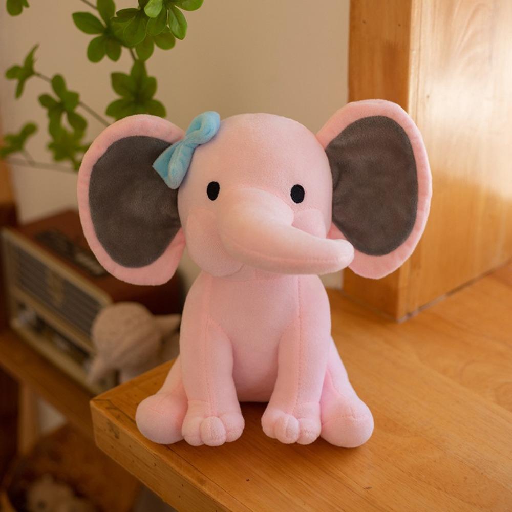 

Cartoon Style Cotton Elephant Plush Toys Soft Texture Plush Doll Kawaii Stuffed Animal Adorable Soothing Pillow рожевий