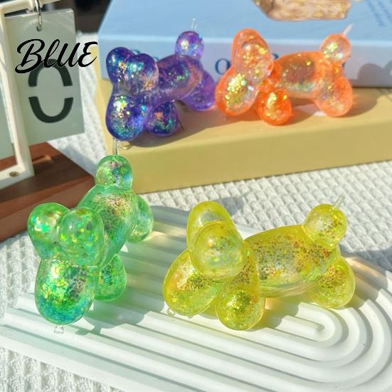 Portable Stress Reliever Relieving Balloon Dog Toy, Soft Glitter Squeeze Sensory Toy Clear Puppy Fidget for Anxiety Relief