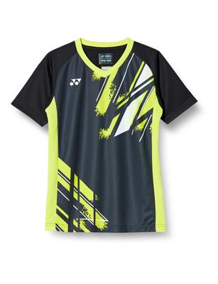YONEX J120 Short Sleeve Game Black Shirt, Kids, (007)