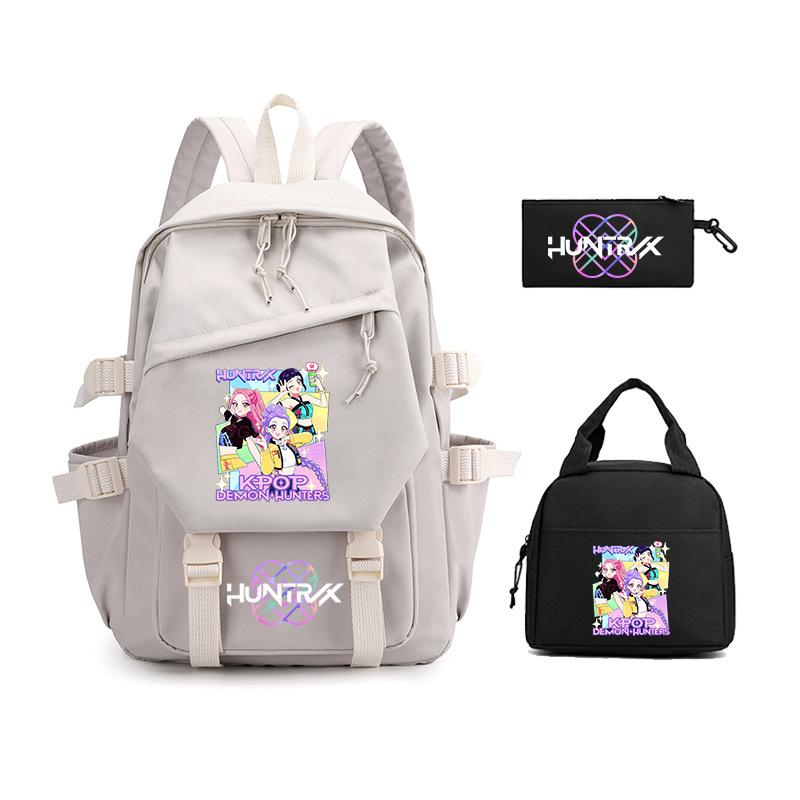 

Охотники на демонов K-Pop Охотники на демонов Студенческий школьный рюкзак Школьный рюкзак из трех частей Пенал на молнии No specification