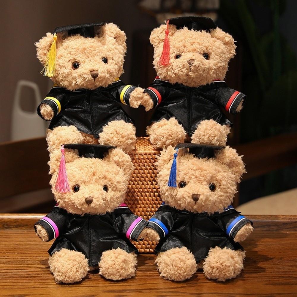 23cm Plush Bear Doll Doctor's Clothing Graduation Doll Soft Plush Dr. Bear  Students