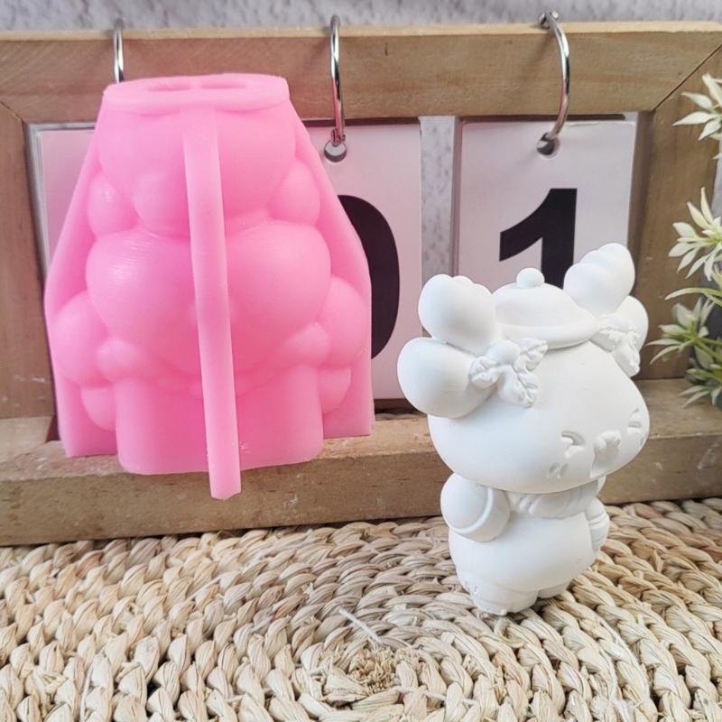 3D Weihnachts-Elch Kerzenform Handgemachte Silikonformen Gussformen Ornamentformen Gipsformen Bastelbedarf