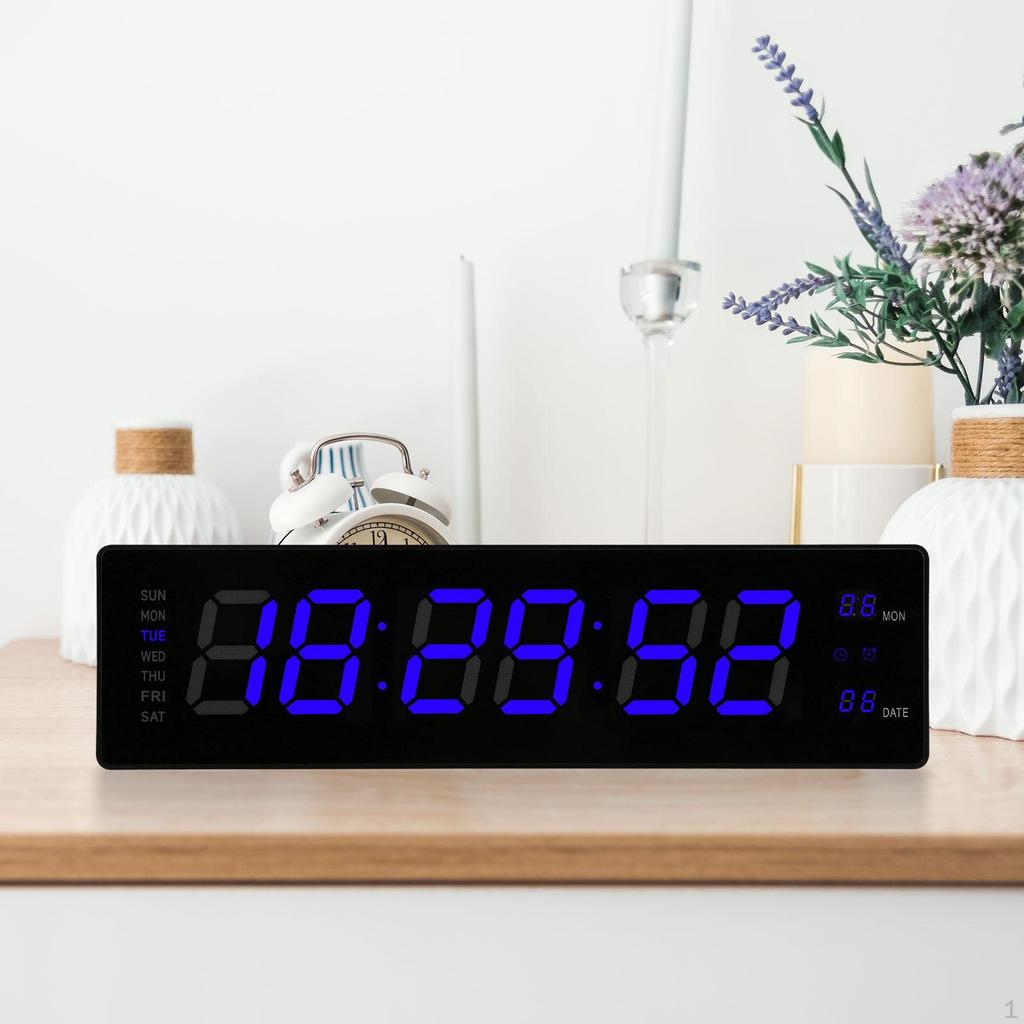 Desk Digital Clock with Date LED Desktop Alarm for Hall Beside Bedroom Green