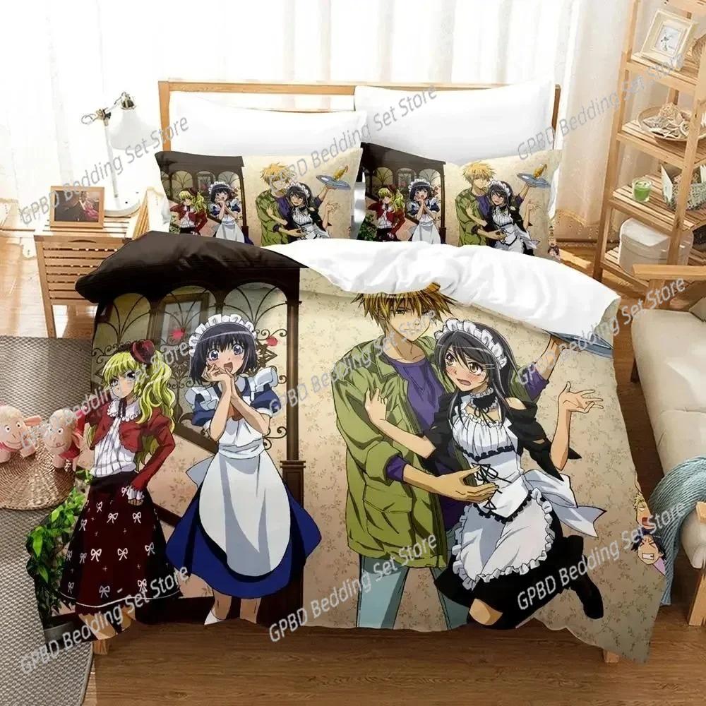 Comforter Anime Kaichou Wa Maid-Sama Usui Takumi Misaki Bedding Set 3D Printed Suitable For Bedroom Kids