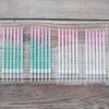 New A8 Series Gradient Pink Green Straight Pole Pencil Candle Party Party Gradient Pink Platinum Light Candle