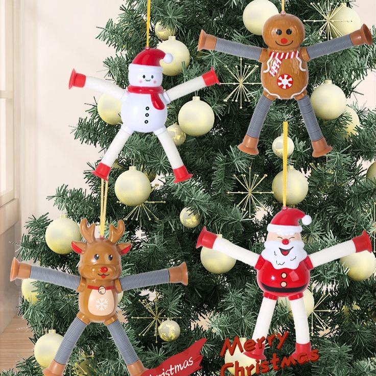 Santa Claus Extendable Pendants Christmas Decoration for Home  Xmas Tree Hanging Ornaments Navidad New   Kids Gifts