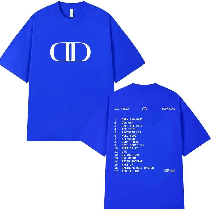 Lil Tecca Dopamine Tour Album 2025 Logo Print T Shirts Unisex Wounisex Fashion Vintage Oversized Tshirt Casual Cotton Tees Streetwear