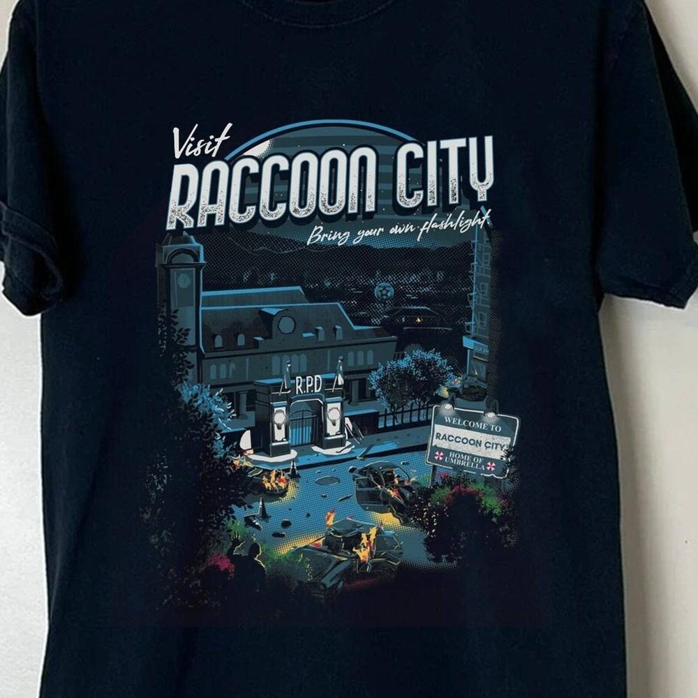 

Resident Evil Visit Racoon City T Shirt Umbrella Corporation shirt Black Shirt Unisex T-Shirt S