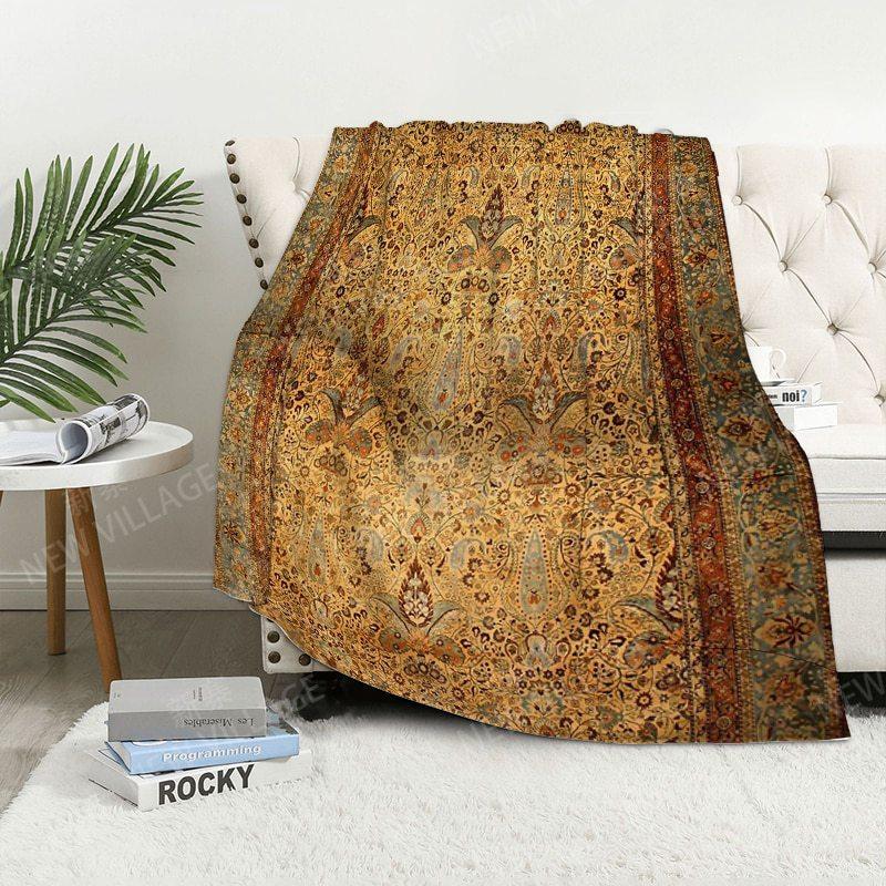 Bohemian Pattern Digital-printed Polyester Bedroom Velvet Flannel Cover Blanket Fleece Soft Sofa Cover Blankets for Beds