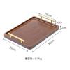 Vintage Nanmu Bamboo Tea Tray with Dual Metal Handles Kosher Je New Year & Festival Serving Platter for Cups/Cakes