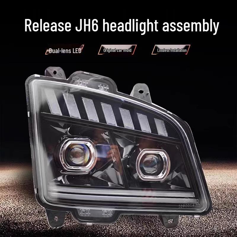 Compatible Double-Lens LED Headlight Assembly for Jiefang JH6 & FAW Qingdao Front Bumpers Standard