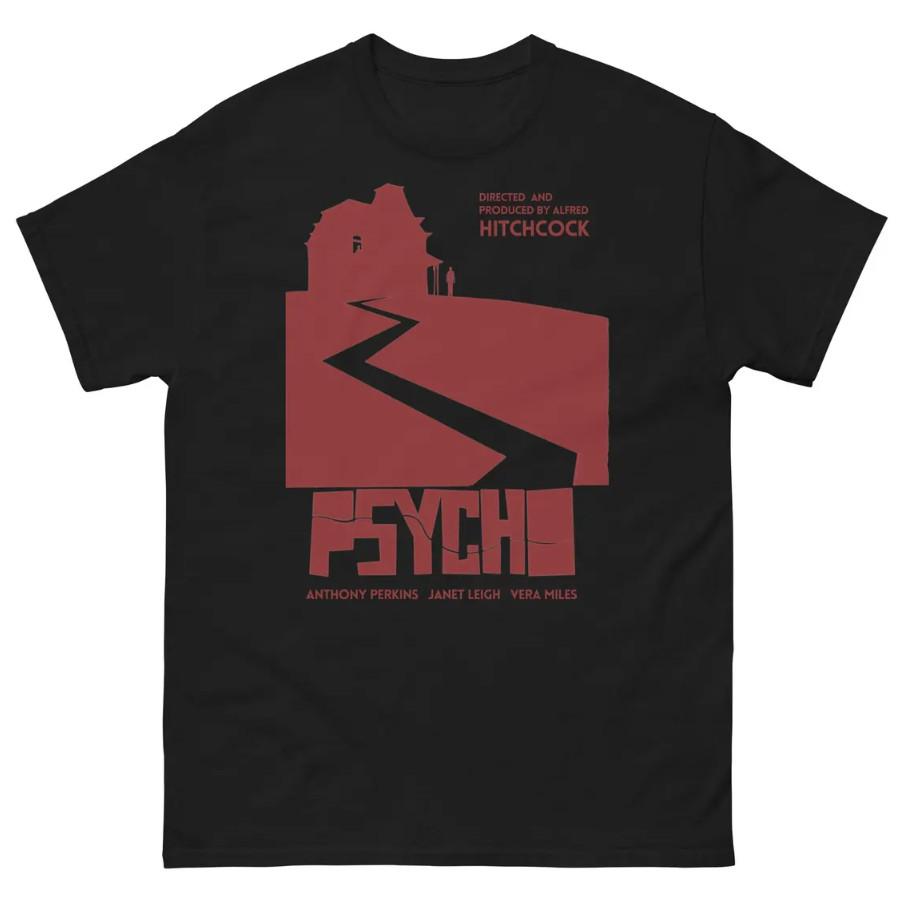 Suspense Film Hitchcock Psycho Vertigo Retro Movie Lover Noir Film Tribute Shirt Unisex T-Shirt L