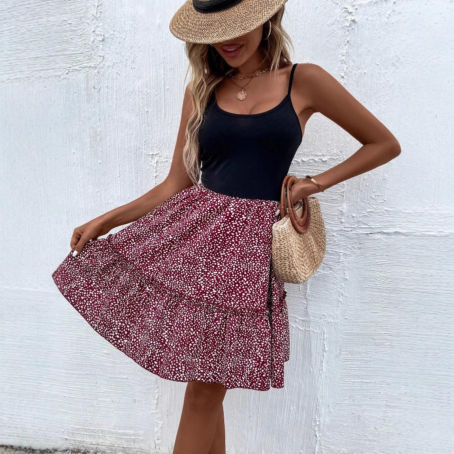 Women Summer Casual Strap Backless Printed Holiday Beach One Piece Dress