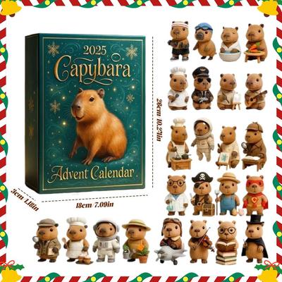 Holiday Capybara Ornament Countdown Calendar For Xmas Tree Decoration Christmas Advent 2D Acrylic Capybara Pendant 24 Days