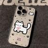 Cute Pixel Cat Clear Phone Case, Kawaii Kitty Heart Print Shockproof Protective Cover for iPhone