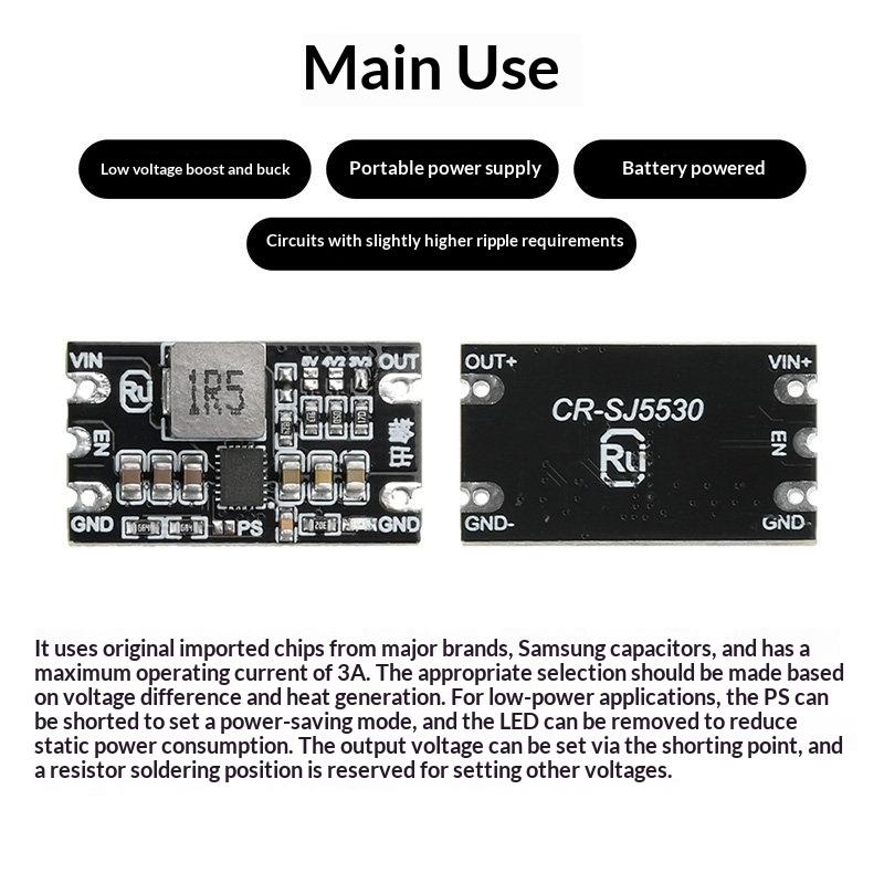 Dc-Dc Boost Module 1.8-5.5V To 3.3V 4.2V 5V 3A Adjustable Output Low Ripple Step Up Step Down Constant Voltage Module