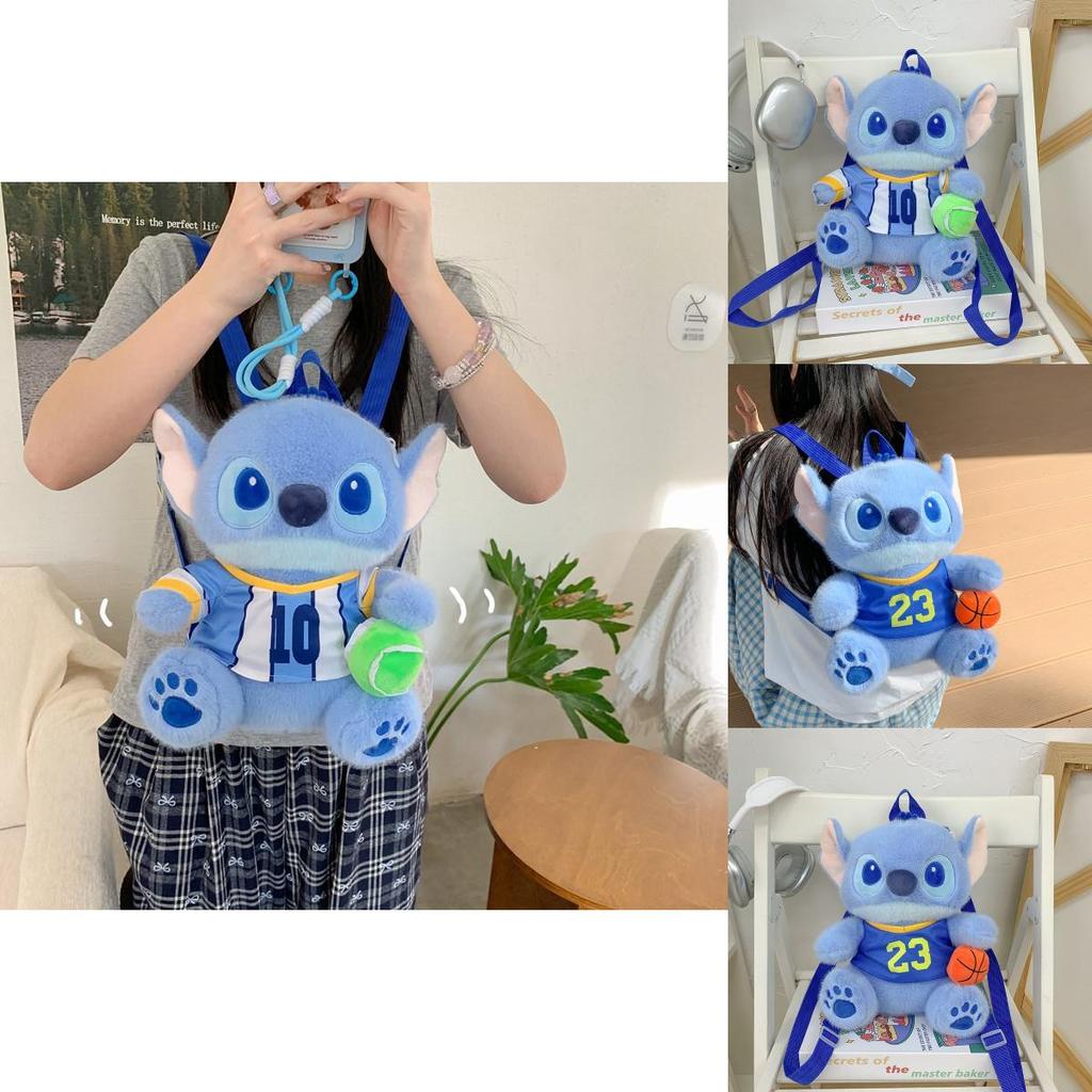 Stitch Plush Toy Backpack With Nylon Interior And Zipper Closure For Daily Use