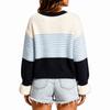 Cardigan tricoté color-block, polyvalent / pull d'hiver, à un seul bouton, haut en maille décontracté pour tous les jours