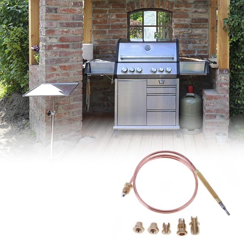 Praktische Messing Gasgrills Thermoelement 150cm Temperaturfühler mit M 9 1 Mutter für Gewerbebrenner