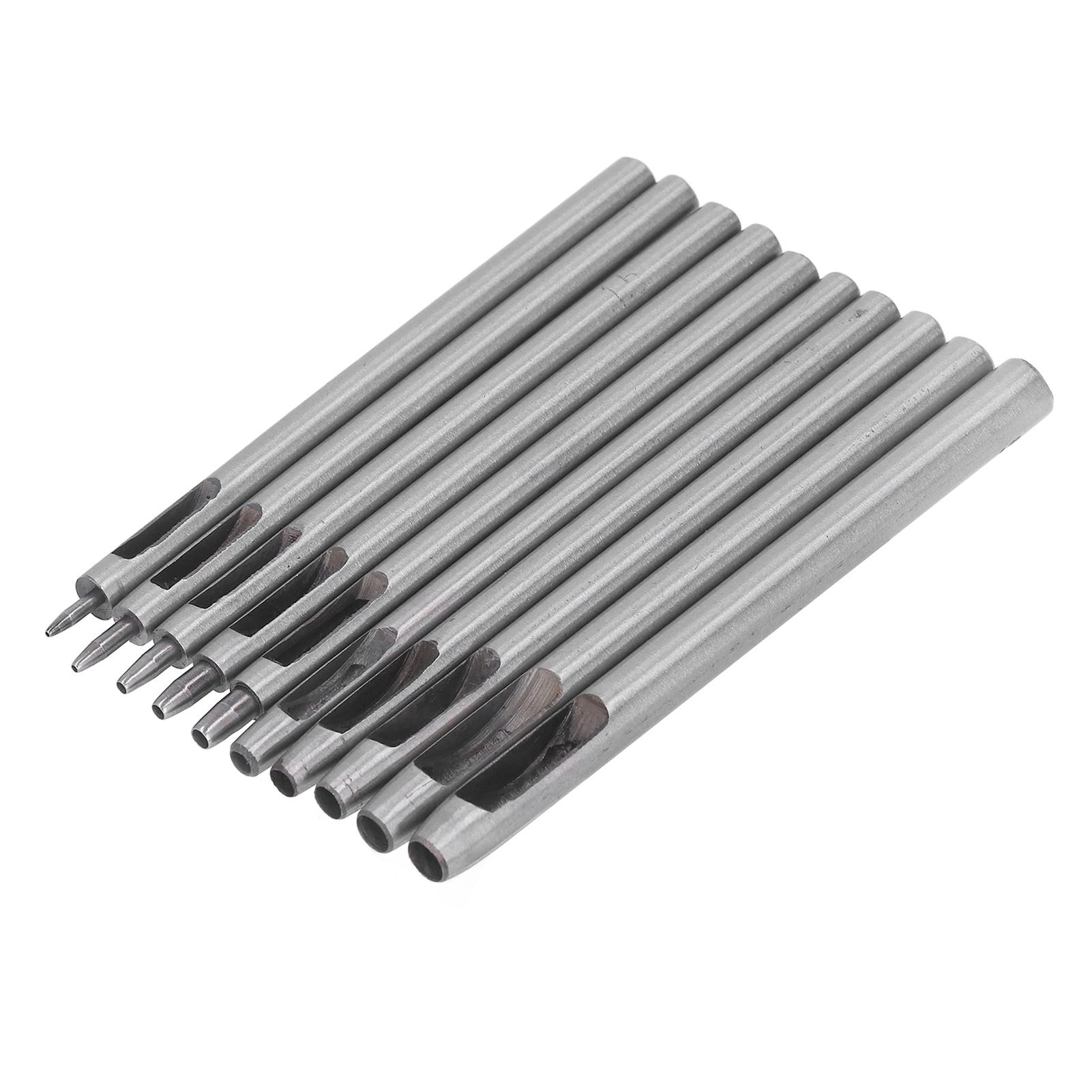

Leather Punch Set 10 Pcs High Carbon Steel Strong Durable Size Marking Leather Punch for DIY Leather Craft