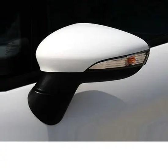 White Side mirror covers for Ford Fiesta VI MK6 CB1 CCN 2009 2017 Wing caps replace Hatchback Sedan