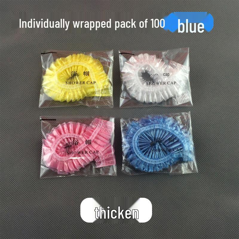 Hochdruck Einweg-Duschhaube - Transparent gestreiftes dickes PE-Plastik für Salon- & Hotelgebrauch