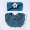 Baumwoll-Baby-Lätzchen und Stirnband-Set mit Gaze der Klasse A