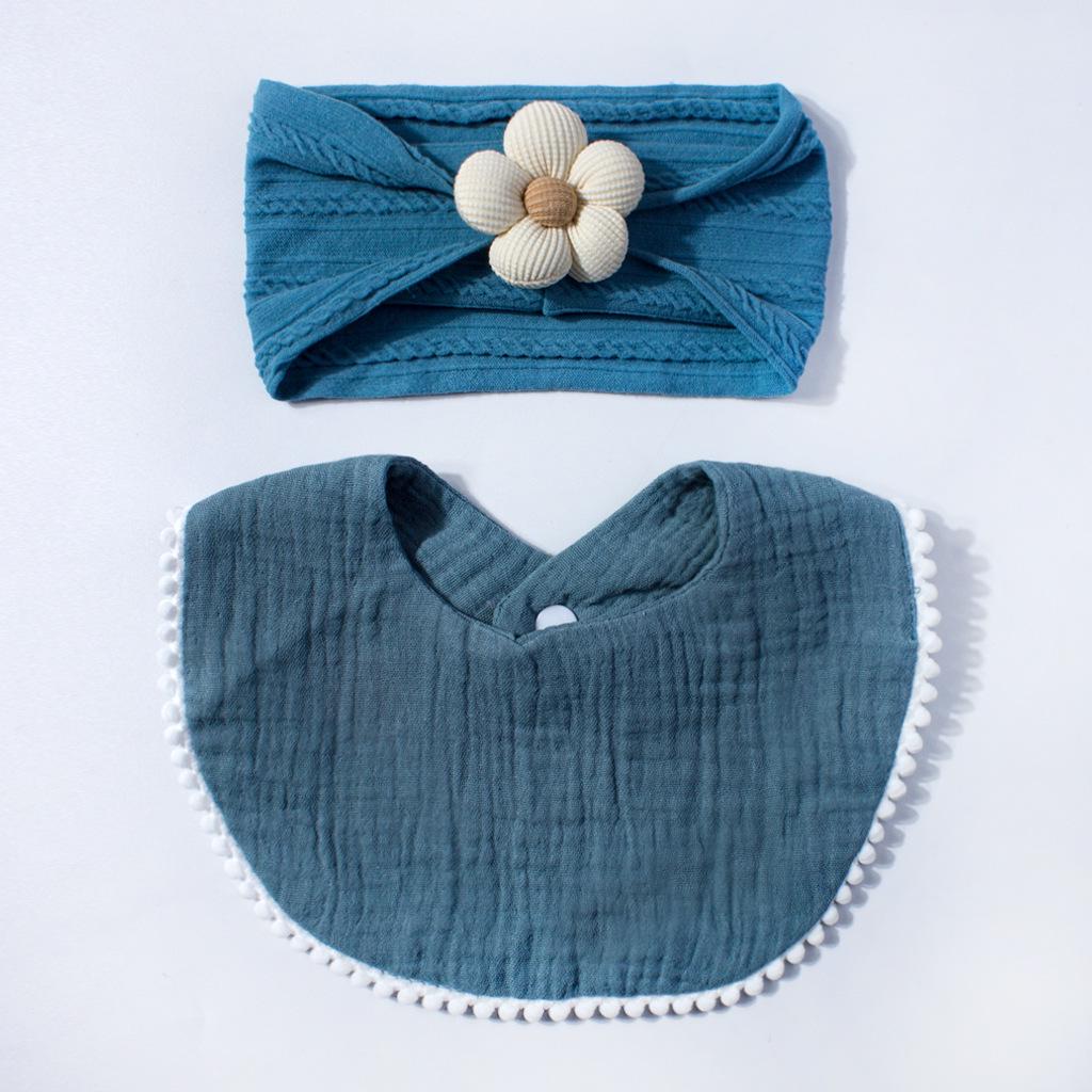 Baumwoll-Baby-Lätzchen und Stirnband-Set mit Gaze der Klasse A