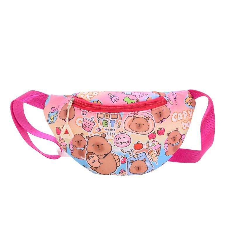 Cute And Stylish Cartoon Print Chest Bag For Kids In Blue Purple Yellow And Pink Colors